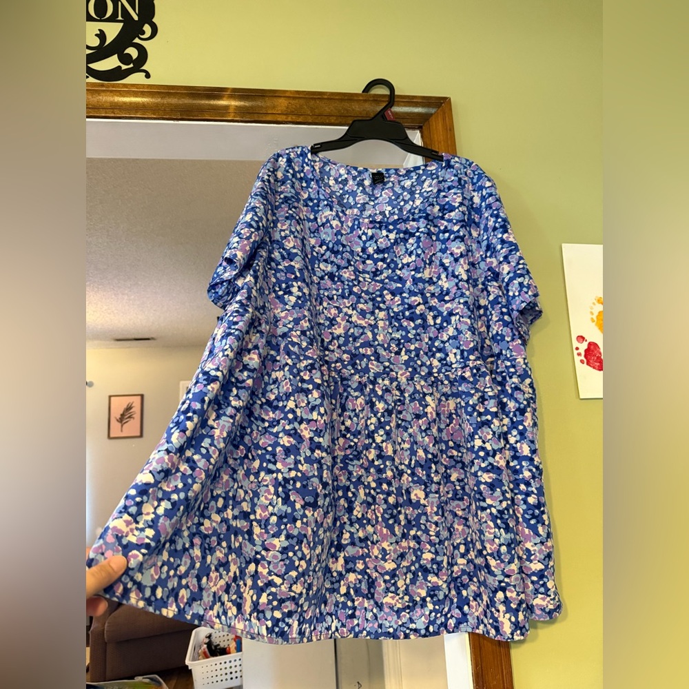 SHEIN Blue Floral Blouse